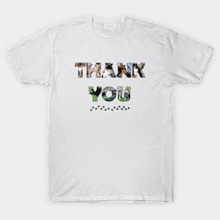 Thank you - mixed cats oil painting word art T-Shirt